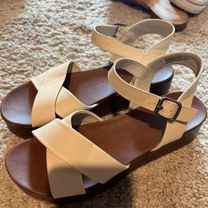 Cream Target platform sandals